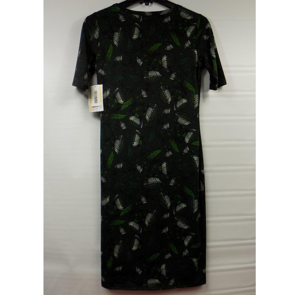 LuLaRoe Julia Flower and Leaf Dress Size XS NWT - Picture 7 of 8